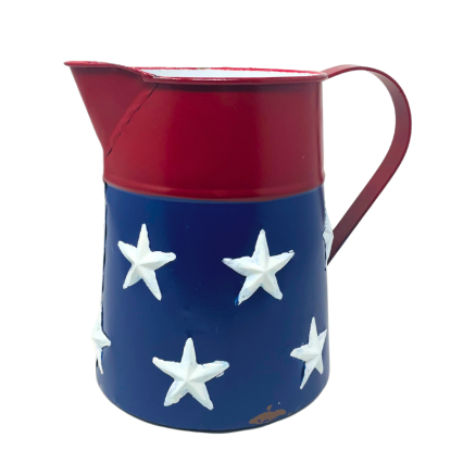 7" Metal Red, White, Blue Star Pitcher