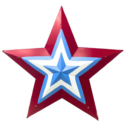 15" Metal American LED Star - Red