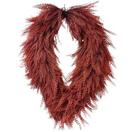 34" Oval UV Bead Grass Wreath - Brown Red