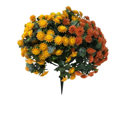 16" UV Mum Bush Stake - Orange/Yellow/Gold