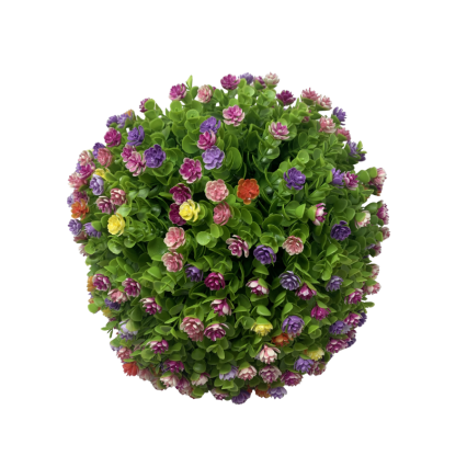 13.5" Eucalyptus Flower Mix Orb Topiary Ball