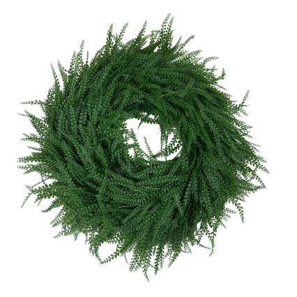 28" Round UV Bead Grass Wreath-Dark Green