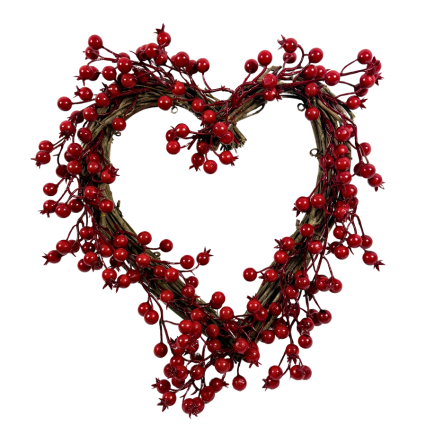 12" Grapevine Heart with Berries Wreath