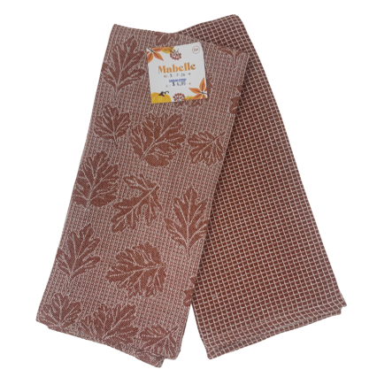 2pk Fall Jacquard Kitchen Towel Leaf Set - OR