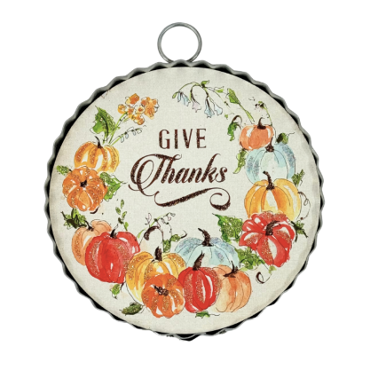 6" Give Thanks Hanging Sign