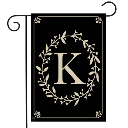 Classic Monogram Garden Flag - K