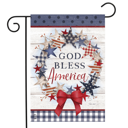 American Wreath Rustic Garden Flag