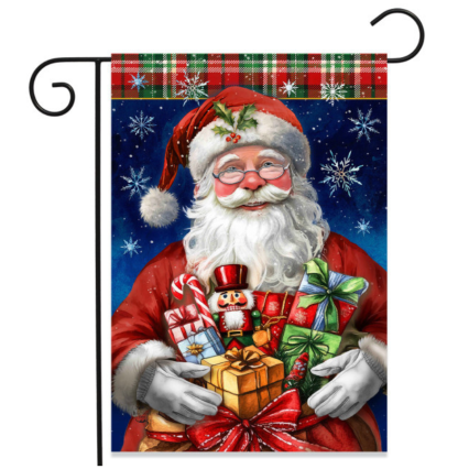 Holly Jolly Santa Garden Flag