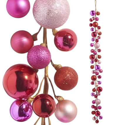 4' Pink and Glitter Garland