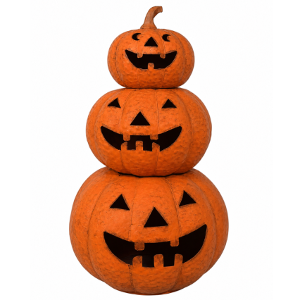 3-Stacked Metal Pumpkins