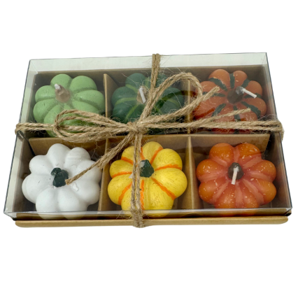 Wax Pumpkin Candles- 6 Pack