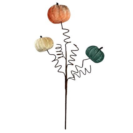 22" Velvet Pumpkin Trio Pick- Cream/Coral/Teal