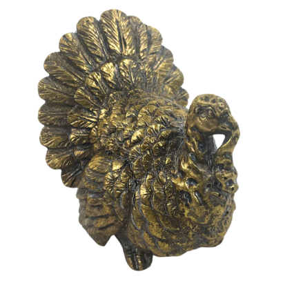 Gold Resin Turkey Figurine