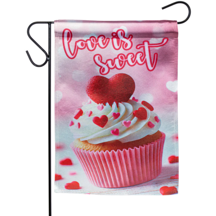 Cupcake Of Love Lustre Garden Flag