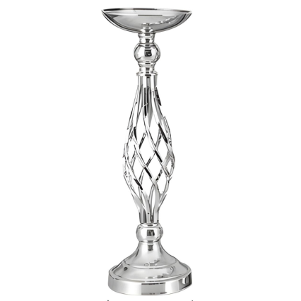 18" Silver Reversible Pillar Candle Holder