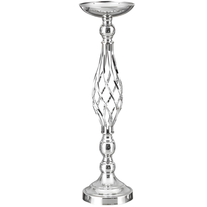 20" Silver Reversible Pillar Candle Holder