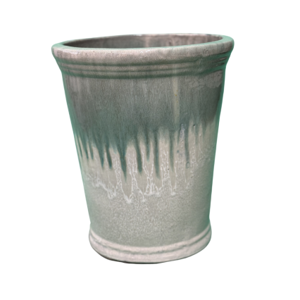 13" White and Grey Ombre Planter