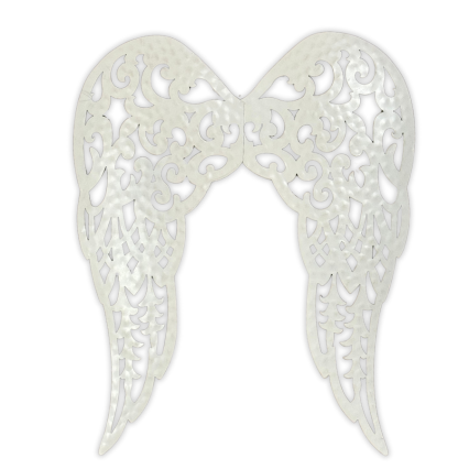 18" x 16" Metal Ivory Wings