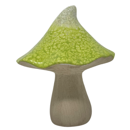 7.5" Glazed Outdoor Mushroom-Green