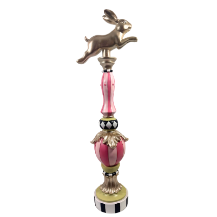 24" Resin Prancing Bunny Finial