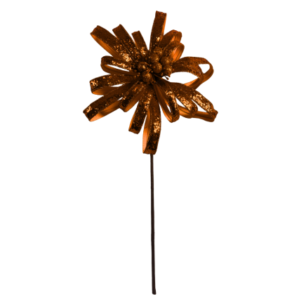 18" Glitter Blossom Spray- Orange