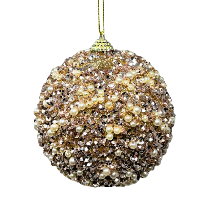 4" Champagne Mother of Pearls Sequin Ornament