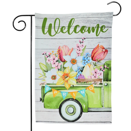 Welcome Spring Truck Garden Flag