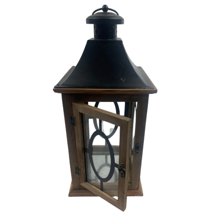 17" Natural Wooden Lantern