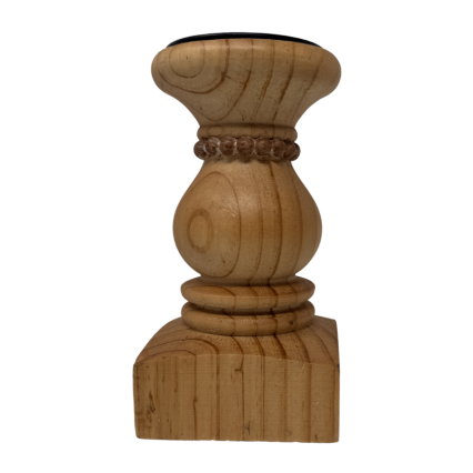 8" Wooden Beaded Candle Holder