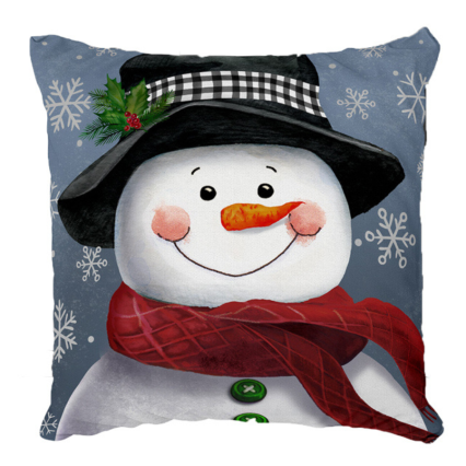 17" Smiling Snowman Outdoor Pillow