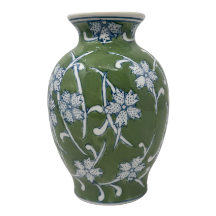 7" Slim Rim Vintage Floral Vase