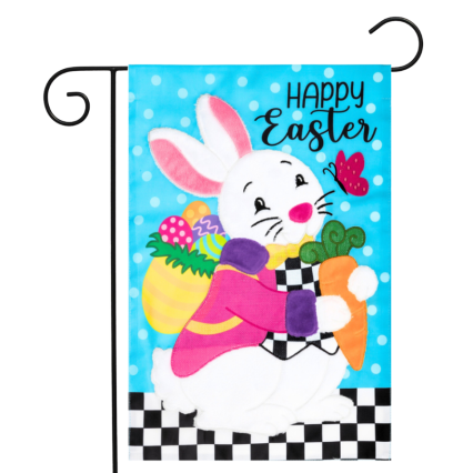 Bunny and Carrot Applique Garden Flag