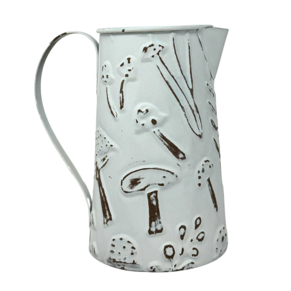 9.5" Tin Mushroom Pitcher Planter