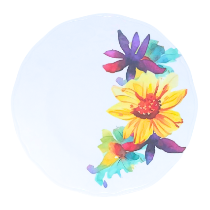 4 pc Indoor/Outdoor Dinner Plate Set - Florals