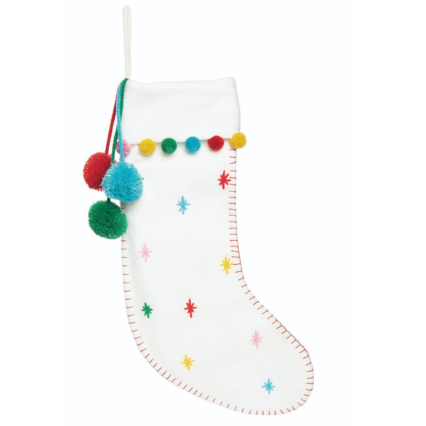 Confetti Christmas Stocking - White