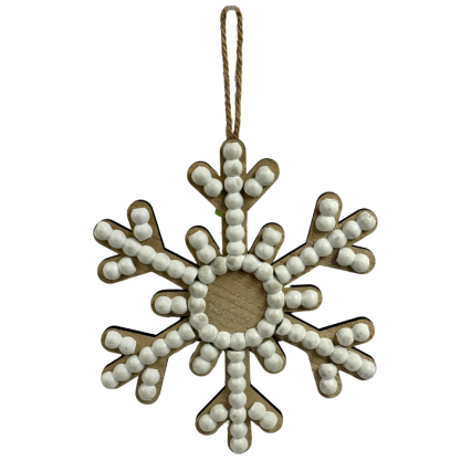 9" Rounded Wooden Snowflake