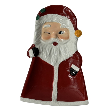 8" Christmas Tidbit Plate- Santa Claus