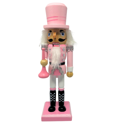 10.5" Pink Nutcracker w/ Top Hat