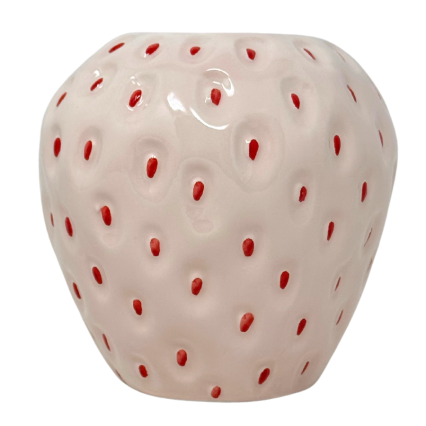 4.5" Ceramic Strawberry Vase-White