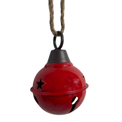 4.5" Red Metal Glossy Jingle Bell Ornament