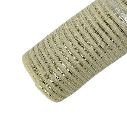 10" x 10yd Breeze Metallic Mesh- Ivory