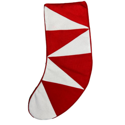 Red & White Patchwork Christmas Tree Stocking