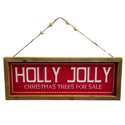 15" x 6" Holly Jolly Metal Sign