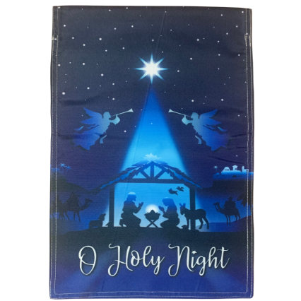 O' Holy Night Garden Flag - Blue