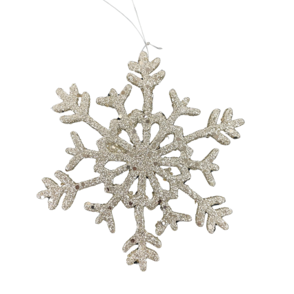 Silver Sequined Snowflake Ornament