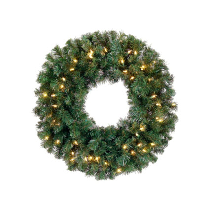 24"D Pre-Lit Windsor Pine Wreath