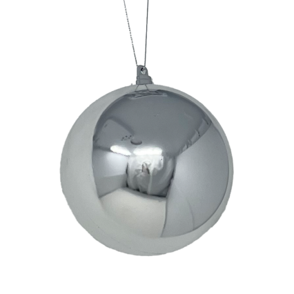 4" Shiny Ball Ornament - Silver