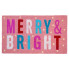 Merry & Bright on Pink Doormat