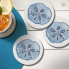 4pk Coastal Sand Dollar Coaster