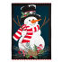 Holly Snowman Burlap House Flag